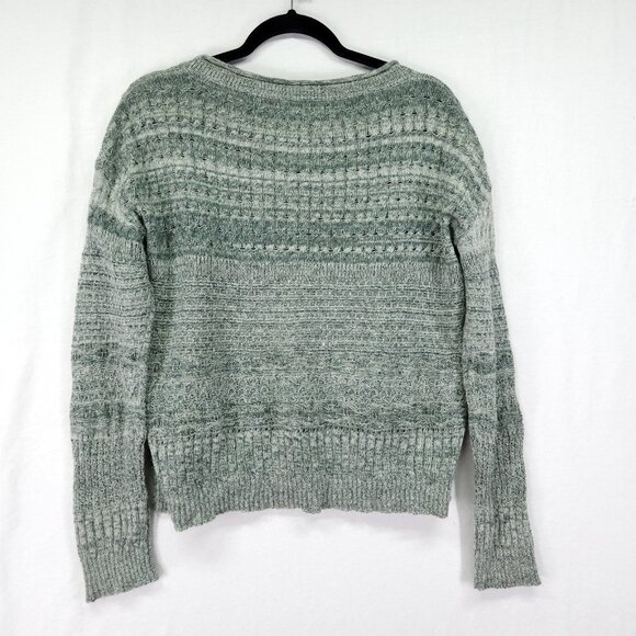 Sparrow Sweater Mohair Merino Wool Cashmere Size Large Mossy Green Open Knit - Picture 2 of 14